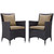 Convene Dining Chair ( Set of Two), Brown, Rattan 10550