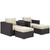 Convene Four PCS Outdoor Patio Sectional Set, Beige, Rattan 10618