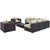 Convene Eight PCS Outdoor Patio Sectional Set, Beige, Rattan 10625