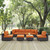 Convene Eight PCS Outdoor Patio Sectional Set, Orange, Rattan 10634