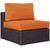 Convene Eight PCS Outdoor Patio Sectional Set, Orange, Rattan 10634