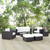 Convene Eight PCS Outdoor Patio Sectional Set, White, Rattan 10652