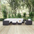 Convene Nine PCS Outdoor Patio Sectional Set, White, Rattan 10666