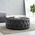 Amour Upholstered Vinyl Ottoman, Black, Faux Vinyl Leather 10731