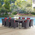 Convene Eleven PCS Outdoor Patio Dining Set, Red, Rattan 10812