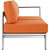 Shore Right-Arm Corner Sectional Outdoor Patio Aluminum Loveseat, Orange, Metal 10854