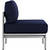 Shore Armless Outdoor Patio Aluminum Chair, Navy, Metal 10857