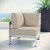 Shore Outdoor Patio Aluminum Corner Sofa, Beige, Metal 10859