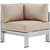 Shore Outdoor Patio Aluminum Corner Sofa, Beige, Metal 10859