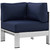 Shore Outdoor Patio Aluminum Corner Sofa, Navy, Metal 10861