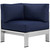 Shore Outdoor Patio Aluminum Corner Sofa, Navy, Metal 10861