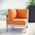 Shore Outdoor Patio Aluminum Corner Sofa, Orange, Metal 10862