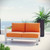 Shore Left-Arm Corner Sectional Outdoor Patio Aluminum Loveseat, Orange, Metal 10866