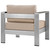 Shore Outdoor Patio Aluminum Armchair, Beige, Metal 10867