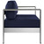 Shore Outdoor Patio Aluminum Loveseat, Navy, Metal 10873