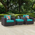 Convene Three PCS Outdoor Patio Sofa Set, Blue, Rattan 11104