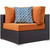Convene Eight PCS Outdoor Patio Sectional Set, Orange, Rattan 11115