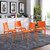 Hipster Dining Side Chair Set of 4, Orange, Plastic 11282