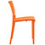 Hipster Dining Side Chair Set of 4, Orange, Plastic 11282