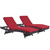 Convene Chaise Outdoor Patio Set of 2, Red, Rattan 11290