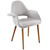 Taupe Dining Armchair in Light Gray