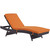 Convene Chaise Outdoor Patio Set of 6, Orange, Rattan 11300