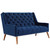 Peruse Velvet Loveseat, Navy, Fabric 11474