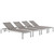 Shore Chaise Outdoor Patio Aluminum, Grey, Metal 11493