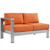 Shore Five PCS Outdoor Patio Aluminum Sectional Sofa Set, Orange, Metal 11529