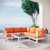 Shore Four PCS Outdoor Patio Aluminum Sectional Sofa Set, Orange, Metal 11537