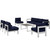 Shore Seven PCS Outdoor Patio Sectional Sofa Set, Navy, Metal 11564
