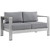 Shore Four PCS Outdoor Patio Aluminum Sectional Sofa Set, Grey, Metal 11567
