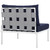 Harmony Armless Outdoor Patio Aluminum Chair, Navy, Rattan 11613