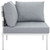 Harmony Outdoor Patio Aluminum Corner Sofa, Grey, Rattan 11616