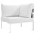 Harmony Outdoor Patio Aluminum Corner Sofa, White, Rattan 11618