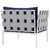 Harmony Outdoor Patio Aluminum Armchair, Navy, Rattan 11621