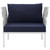 Harmony Outdoor Patio Aluminum Armchair, Navy, Rattan 11621