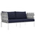 Harmony Five PCS Outdoor Patio Aluminum Sectional Sofa Set, Navy, Rattan 11684