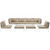Harmony Eight PCS Outdoor Patio Aluminum Sectional Sofa Set, Beige, Rattan 11694