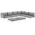 Harmony Eight PCS Outdoor Patio Aluminum Sectional Sofa Set, Grey, Rattan 11695