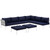Harmony Eight PCS Outdoor Patio Aluminum Sectional Sofa Set, Navy, Rattan 11696