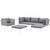 Harmony Six PCS Outdoor Patio Aluminum Sectional Sofa Set, Grey, Rattan 11703