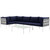 Harmony Six PCS Outdoor Patio Aluminum Sectional Sofa Set, Navy, Rattan 11708