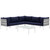 Harmony Six PCS Outdoor Patio Aluminum Sectional Sofa Set, Navy, Rattan 11708