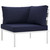 Harmony Six PCS Outdoor Patio Aluminum Sectional Sofa Set, Navy, Rattan 11708