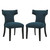 Curve Dining Side Chair Fabric Set of 2, Navy, Fabric 11836