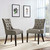 Regent Dining Side Chair Fabric Set of 2, Grey, Fabric 11849