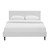Linnea Queen Vinyl Bed, White, Faux Leather 12237