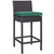 Convene Outdoor Patio Fabric Bar Stool, Rattan Wicker, Green 13211