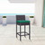 Convene Outdoor Patio Fabric Bar Stool, Rattan Wicker, Green 13211